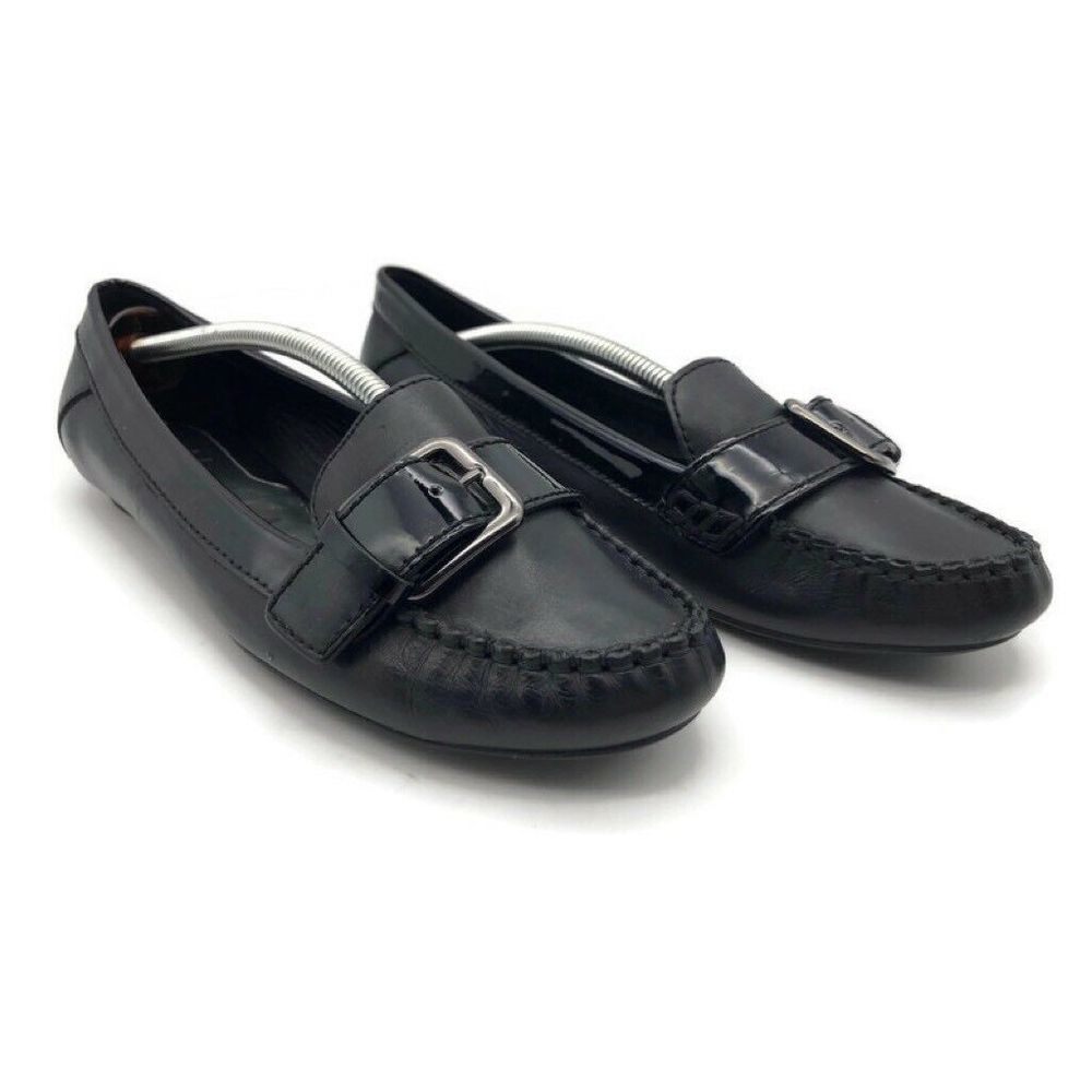 Cole Haan Womens Loafer Flat Shoes Black Mock Toe